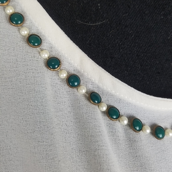 Zara basic collection beaded long sleeve baby doll top - Picture 7 of 10